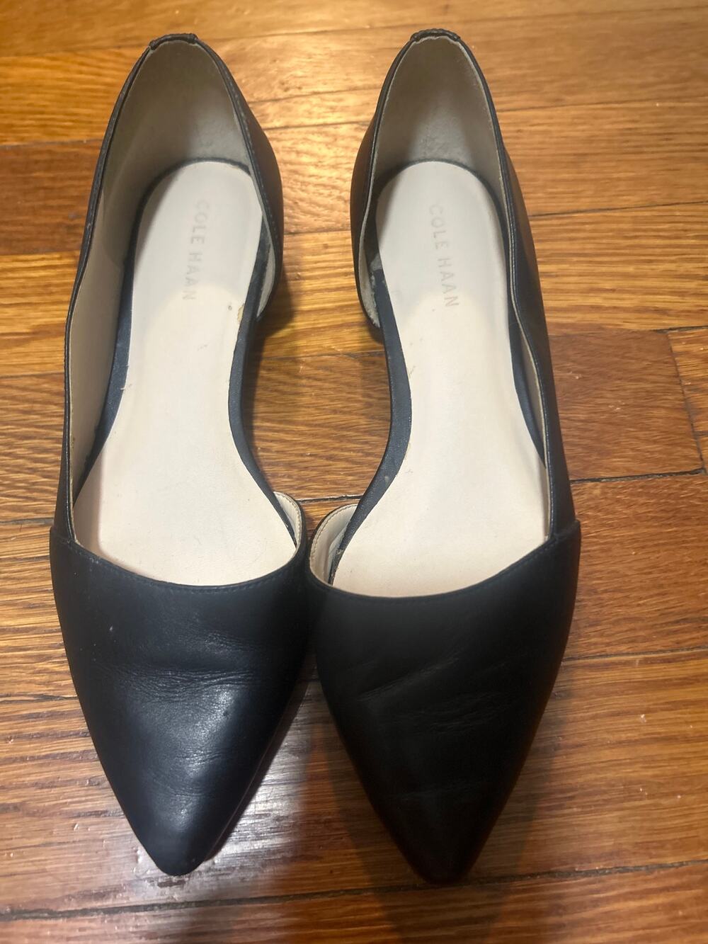 Cole Haan Bambra Skimmer D'Orsay Leather Pointed Ballet Flats W07606 5B *Flaw